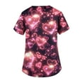 thumbnail image 5 of Womens Valentine's Day Scrub Top Short Sleeve V Neck Heart Print Shirts Nursing Working Uniform Valentine's Day Caregiver T Shirts, 5 of 5