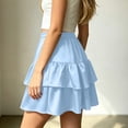 thumbnail image 4 of Hduncf Flowy Skirt Dress for Women Boho Ruffled Tiered Skorts Casual High Waist Mini Skirts Tennis Golf Comfy Skirts Fashion Blue XL, 4 of 6