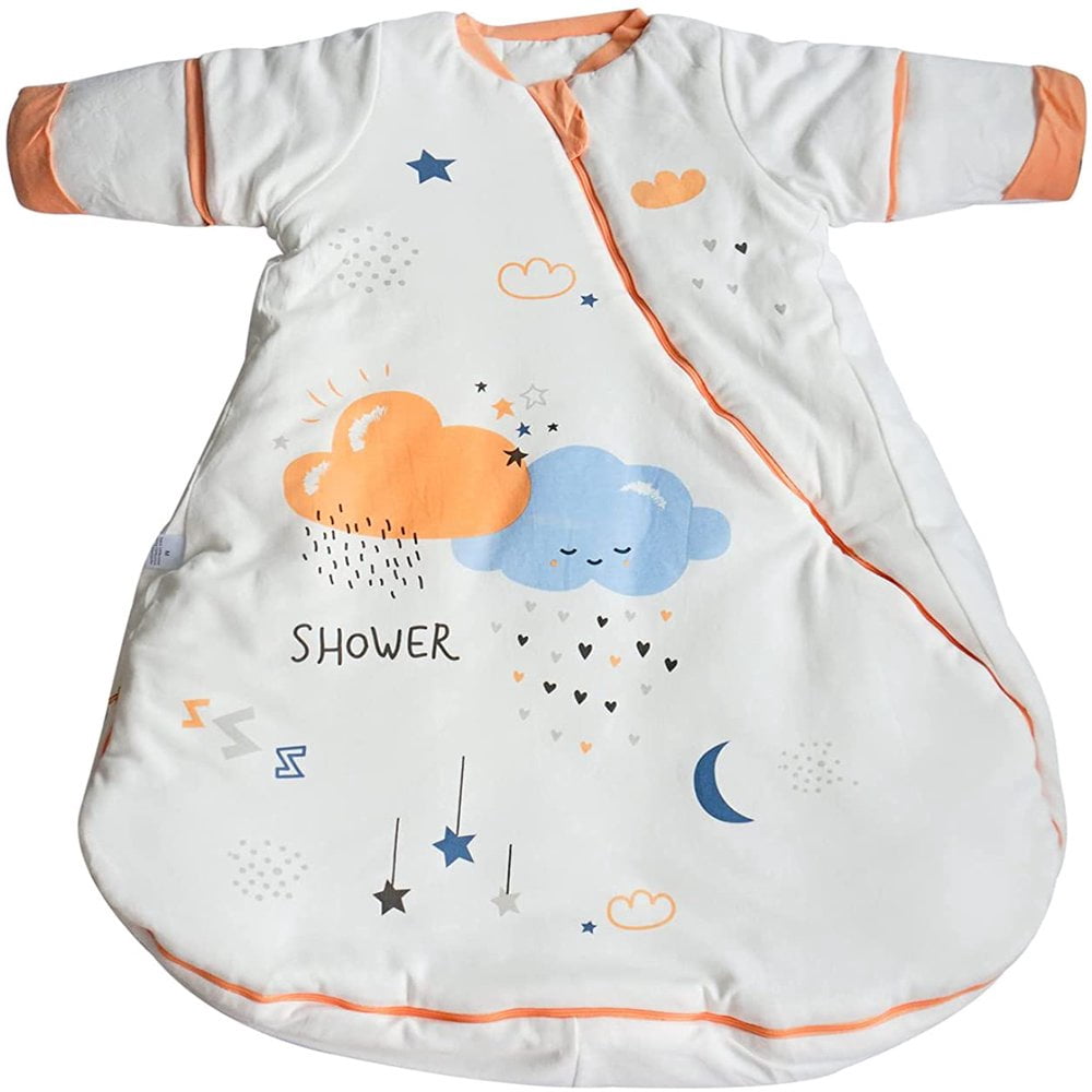 Baby Wearable Blankets with Detachable Sleeves Newborn Sleeping Sack Two Way Zipper