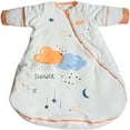 thumbnail image 1 of Baby Wearable Blankets with Detachable Sleeves Newborn Sleeping Sack Two Way Zipper, 1 of 7