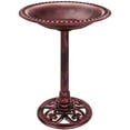 thumbnail image 3 of Best Choice Products Outdoor Rustic Pedestal Bird Bath Accent for Garden, Yard w/ Fleur-de-Lis Accents - Cherry Red, 3 of 9