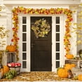 thumbnail image 2 of SAFAVIEH Faux 30 Inch Oaf Leaf & Eucalyptus Wreath, Yellow/Green, 2 of 6