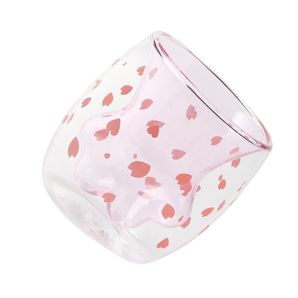 Injueey Taza de doble capa Café Té Agua Pata Tazas Desayuno Avena Contenedor Taza Cocina Oficina Tazas Suministros para el hogar Presente Juegos de servir café y té Rosa