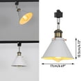 thumbnail image 4 of FSLiving Adjustable Angle J-Type Track Pendant Light E26 Bronze Base White Metal Shade Retro Industrial Design Lighting Fixture for Kitchen Island Bar Sink Home Decor (No Bulb & Track) - Set of 3, 4 of 7