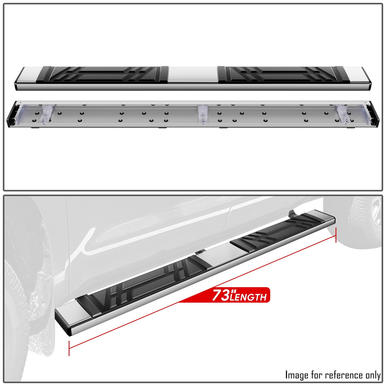 DNA Motoring 6.5" Side Step Nerf Bars Running Boards for 2007-2021 Toyota Tundra Double Cab