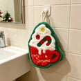 thumbnail image 6 of OAVQHLG3B Christmas Hand Towels with Hanging Loop Soft Santa Dishtowels Xmas Hanging Washcloths Christmas Holiday Bathroom Kitchen Dish Towels Set for Drying Cleaning Cooking, 6 of 8