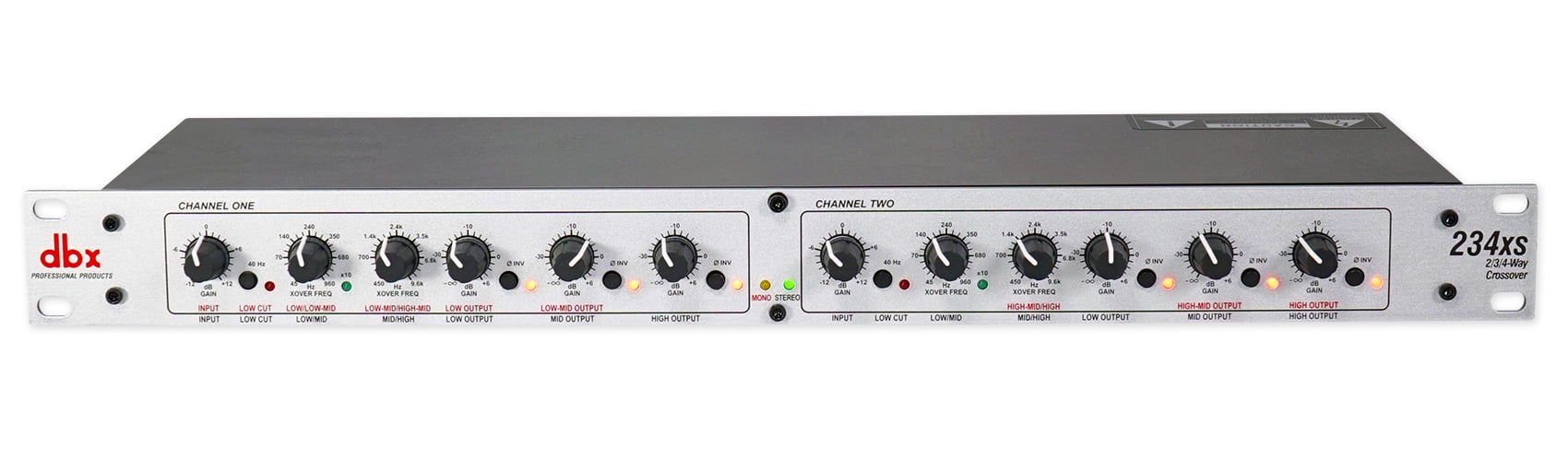 DBX 234XS Rack Stereo 2/3/4-Way Crossover Sound Processor+Cables+