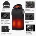 thumbnail image 4 of SAILWIND Men's Lightweight Heated Vest Smart Electric Rechargeable Jacket With Removable Hood (Battery Included), 4 of 7