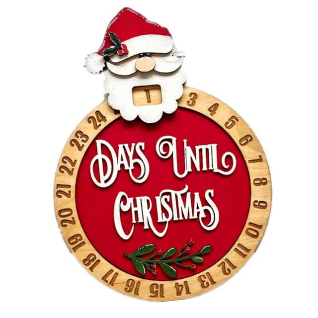 Christmas Wooden Advent Calendar Durable Reusable Handmade Party Favors Xmas