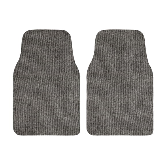 GGBAILEY Recycled Rugged All-Weather Textile Car Mats - Universal Fit Car Floor Mats for Cars, SUVs, Vans and Trucks - 2 Piece Grey Driver, Passenger & Rear Mats