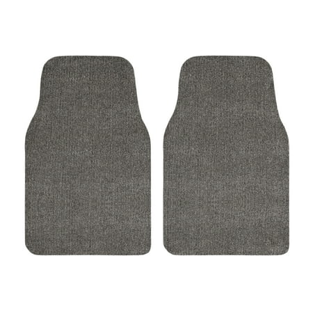 GGBAILEY Recycled Rugged All-Weather Textile Car Mats - Universal Fit Car Floor Mats for Cars, SUVs, Vans and Trucks - 2 Piece Grey Driver, Passenger & Rear Mats