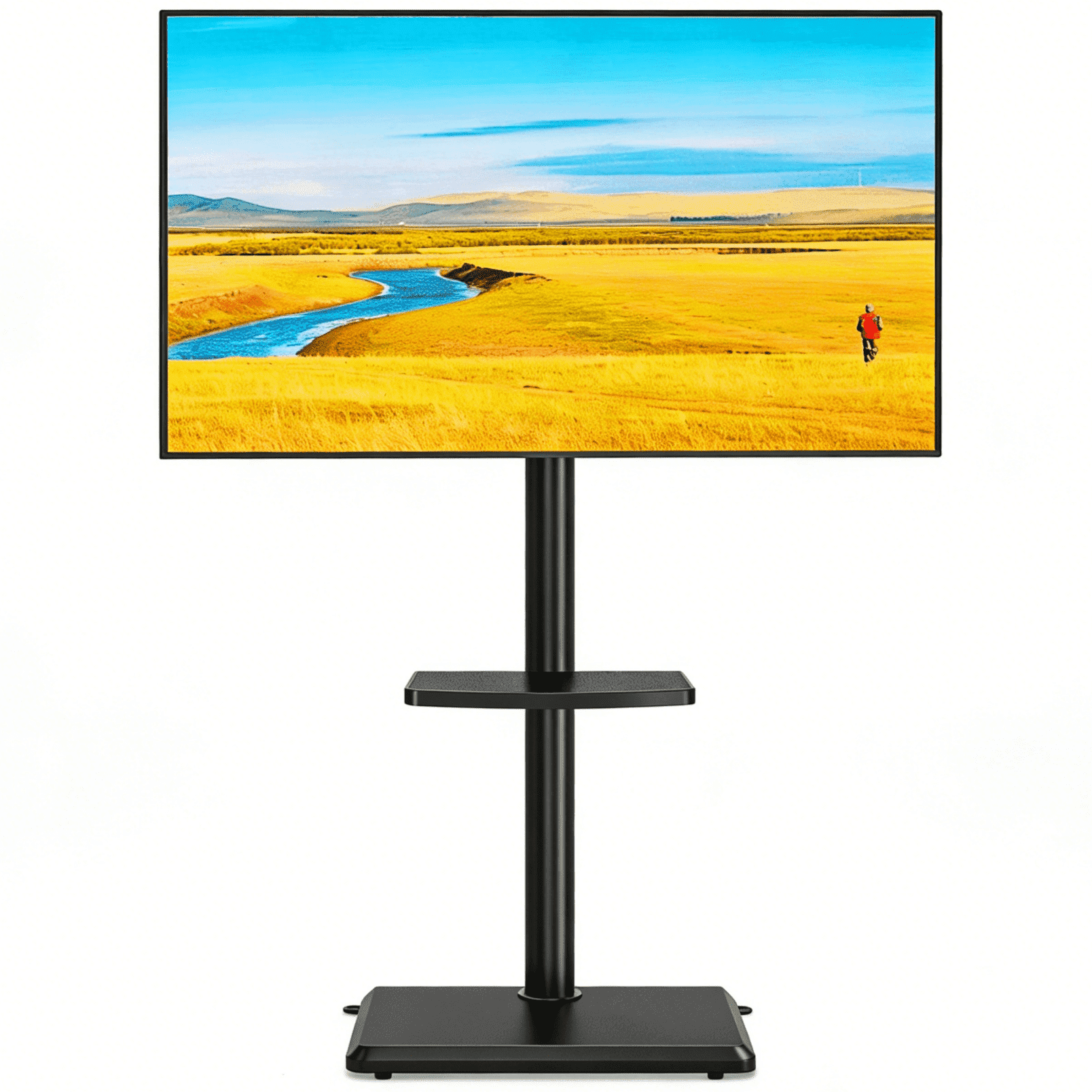 TAVR Furniture Floor Swivel TV Stand with Mount for 32-65 inch Screen, Universal Black Tall TV Stand Adjustable for Bedroom