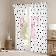thumbnail image 3 of Manfei Cute Bowknot Print Blackout Curtains Set of 2 (38x54 Each),Pink Monogram T Pattern Living Room Curtains, 3 of 6