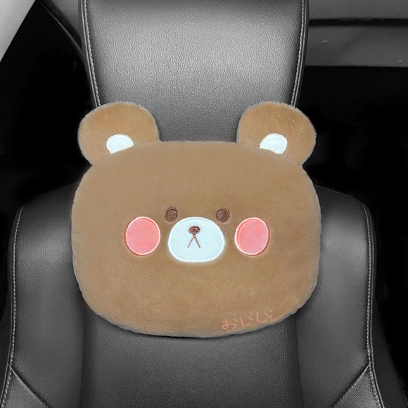 Reposacabezas para asiento de coche, almohada para el cuello, almohada para la cintura, almohada para el coche, almohada para el coche en el coche, un par de lindas almohadas de dibujos animados para