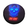 thumbnail image 2 of Waterproof Spare Wheel Cover, Dazzling Neon Lights Skull Pattern Adjustable Wheel Cover For Jeep Trailer RV SUV Car, 14 inch, 2 of 8