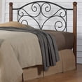 thumbnail image 2 of Doral Complete Metal Bed and Steel Support Frame with Decorative Scrollwork and Walnut Colored Wood Finial Posts, Matte Black Finish, King, 2 of 10