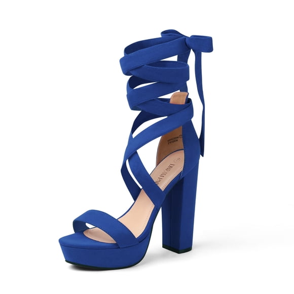 Sandalia DREAM PAIRS SDHS2205W Tacones Plataforma Azules 13 cm