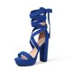 thumbnail image 1 of Sandalia DREAM PAIRS SDHS2205W Azul con Plataforma y Tacones Anchos de Bloque, 1 of 8