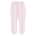 thumbnail image 5 of Kvture Women's Capris Pants Fashion Striped Straight Wide Leg Trousers with Pocket Ladies Sport Casual Cropped Sweatpant Pink S, 5 of 6