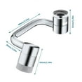 thumbnail image 3 of Extendable Faucet Aerator 1080° Swivel Sink Extender with Dual Water Modes,55/64" Female Thread,Brushed Brass Rotating Faucet Attachment for Kitchen & Bathroom,Silver,1PC, 3 of 9