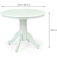 thumbnail image 3 of Wickerix Round Solid Wood Dining Table 38.5'' D with Pedestal Base, Kitchen Round Table for 2 and 4 Persons, Restaurant Table, White Color, 3 of 7