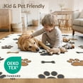 thumbnail image 4 of ODIKA 8'x10' Washable Area Rug Non-Slip Chair-Friendly Mat Print Bone Paws Shapes Distributed Covering Alfombra Para Perros for Dining Room, Large Office, Lounge, 4 of 7
