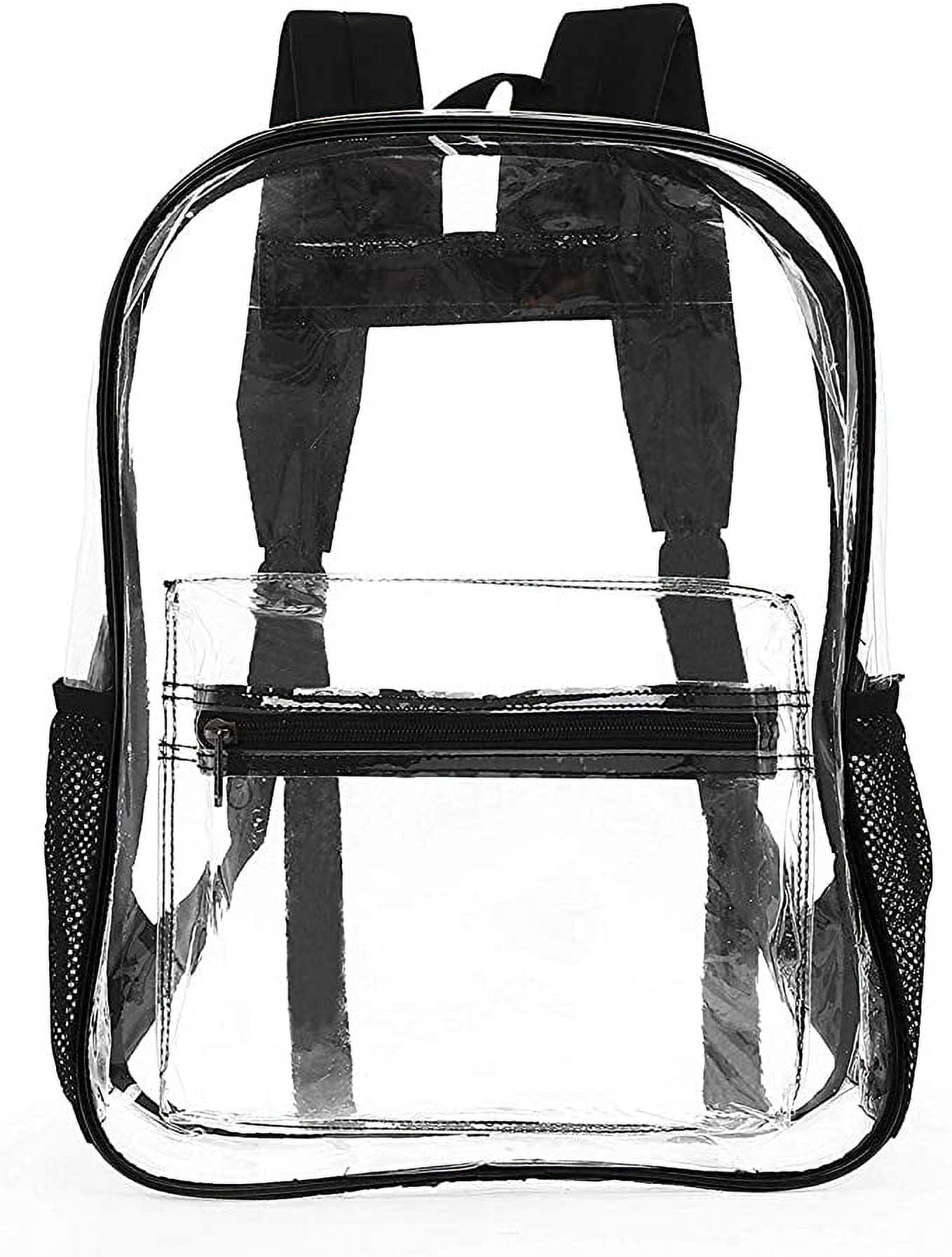 Clear Backpack Heavy Duty PVC Transparent Waterproof (Black trim) NWOT 17x12x6\
