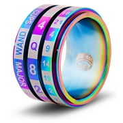 CritSuccess Tarot Card Dice Ring with Full Tarot Deck Die Spinner (Size 8.5 - Stainless Steel - Rainbow)