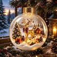 thumbnail image 4 of Glowing Christmas Diorama Ornament, Miniature Scene in Clear Ball with Warm | LED Light, Hanging Holiday Festive Decor, Christmas Collection, Charming Gifts for Family (3.15in, C), 4 of 7