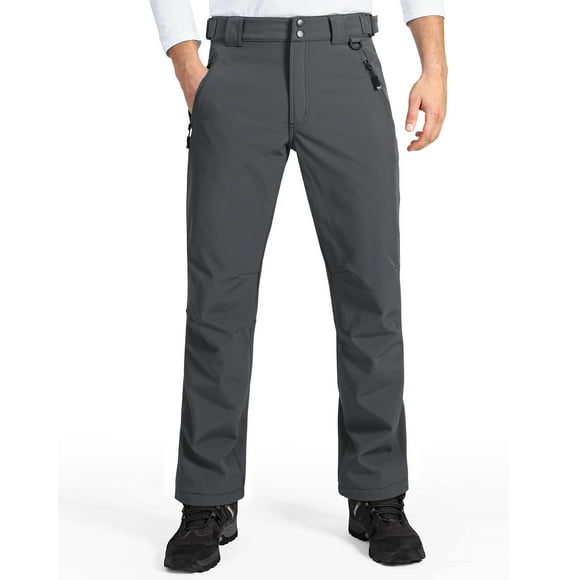 33,000ft Men's Fleece Lined Pants Softshell Ski Snow Pants Waterproof Outdoor Hiking Insulated Winter Pants Cool Grey