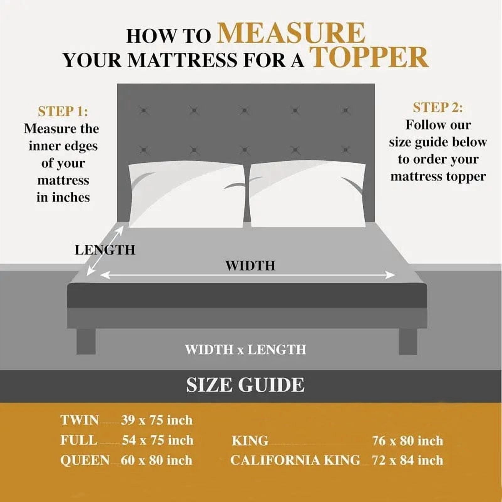 EDX Twin Size-Dual Layer 4 Inch Memory Foam Mattress Topper - 2 Inch Gel Memory Foam & 2 Inch Mattress Protector, Soft Skin-Friendly Down-Alternative Breathable