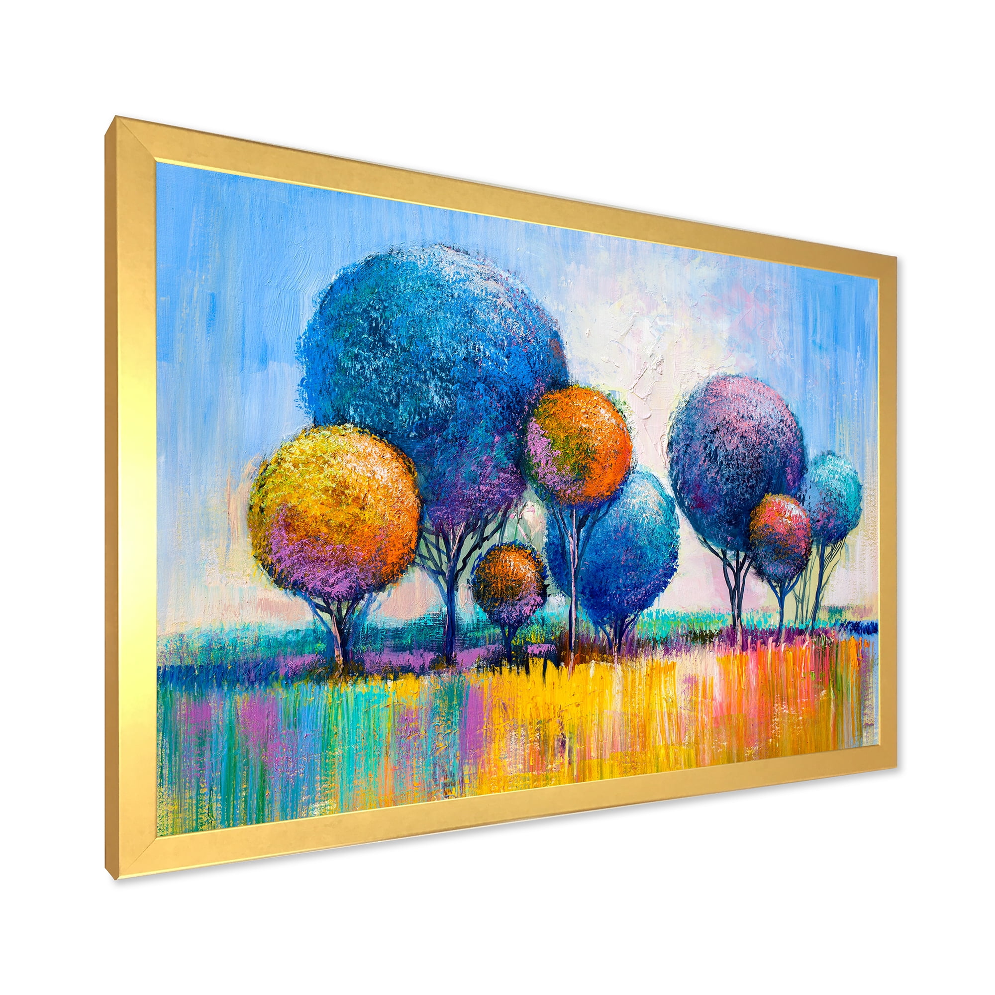Designart 'Autumn Colorful Fantasy Trees IV' Modern Framed Art Print
