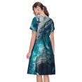 thumbnail image 2 of Bixox Robe d'Été à Manches Courtes pour Femmes Robe Ample Longueur Genou avec Poches-Airplane Shark, 2 of 7