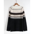 thumbnail image 4 of Fair Isle Sweaters for Women Round Neck Lightweight Sweaters Casual and Holiday Christmas Sweaters Shermie, 4 of 6