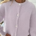 thumbnail image 5 of Chunky Cardigan Sweaters For Women Sevevn Women's Long Sleeved Round Neck Solid Color Button Knit Sweater Cardigan Top, 5 of 8
