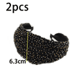 thumbnail image 2 of Diadema ancha Ormromra tejida de tela vintage para mujeres y niñas, 2 of 5
