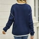 thumbnail image 3 of Gibobby Suéter mujer, Suéter Ligero de Cuello Redondo Suéter para Mujer, para otoño e invierno(Azul,XG), 3 of 3
