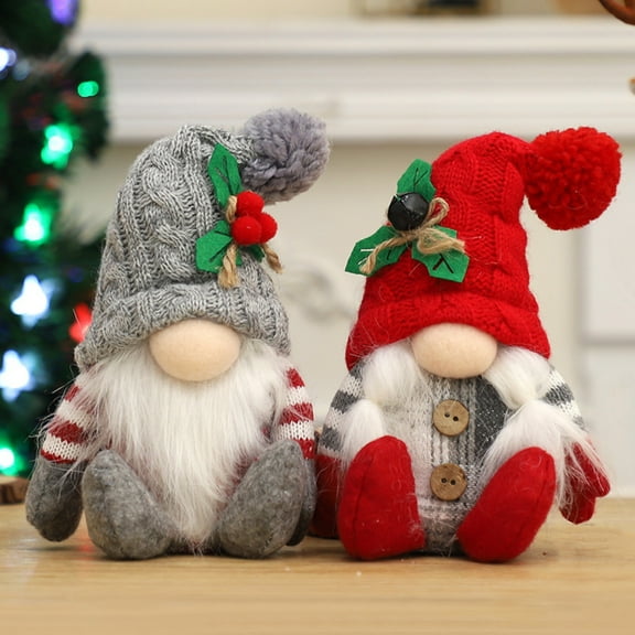 Christmas Gnome Ornaments Handmade Plush Gnomes Christmas Decorations Mini Gnomes Scandinavian Santa Ornaments for Holiday Party Home Decor for Christmas Ornaments Xmas Tree Decor Christmas Decor