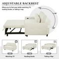 thumbnail image 5 of ARCTICSCORPION Modern Corduroy Pull-Out Bed Convertible Sleeper Sofa with 2 Throw Pillows, Beige, 5 of 9