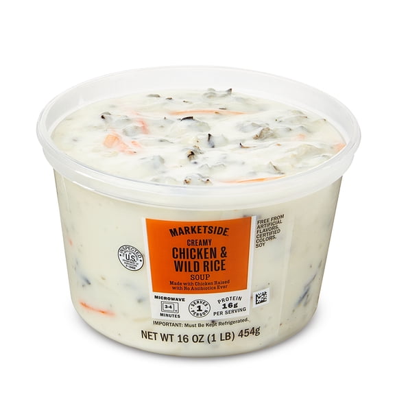 Marketside Creamy Chicken & Wild Rice Soup, Fresh Deli Soup, 16 oz Cup