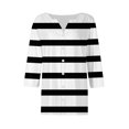 thumbnail image 4 of yunLCZ Women's T-shirts Discounted Womens Summer Tops Fashion 2025 V Neck Print Shirts Casual Button Down 3/4 Lenght Sleeve Blouses Summer short sleeve loose fit tunics, 4 of 5