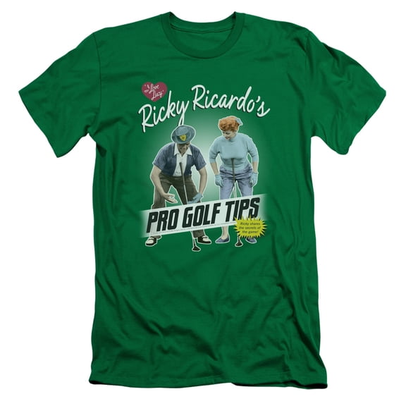 I Love Lucy Pro Golf Tips S/S Adult 30/1 T-Shirt Kelly Green