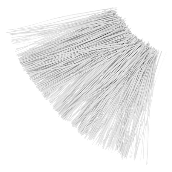 500 Pieces 15cm White Plastic Coated Iron Wire Cable Ties Wrap Organizer for Home Office Electronics