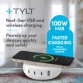 thumbnail image 2 of Estación de Carga TYLT Power Hub 100W 3 USB-C 1 USB-A con Carga Inalámbrica, 2 of 9