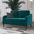 DHP Marbella 2-Seater Loveseat Sofa, Small Modern Couch, Green Velvet ...