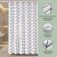 thumbnail image 3 of REGALWOVEN V-Stripe Shower Curtain Sets, Waterproof Fabric Bath Curtain with 12 Hooks, Washable Minimalist Modern Hotel-Style White 71"W x 71"L, 3 of 3