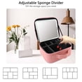 thumbnail image 4 of Bolsa de maquillaje de viaje SLUMAZI con espejo LED rosa impermeable, 4 of 9