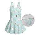 thumbnail image 6 of Tutolipy Cute Bunny Carrot Print Girls One Piece Swimsuit with Skirt, Easy Care Tank Swim Suits for Kids, Swim Dress Swim Dress for Girls Size 8-9 Years, 6 of 8