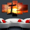 thumbnail image 2 of TISHIRON 5PCS Framed Jesus Canvas Wall Art Set,50"x24"Cross At Sunset Canvas Prints for Living Room, Bedroom, Office Home Wall Decor, 2 of 7