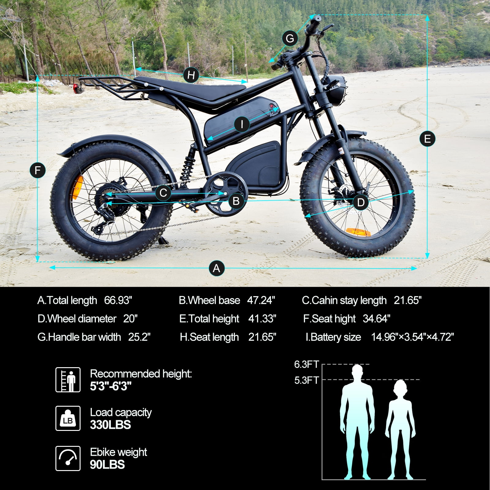 Smartravel Electric Bike for Adults ,1200W Peak Motor 20MPH 45+ Miles 48V 18.2Ah Removable Battery, 20"x4" Fat Tire 7-Speed Mountain Commuter Ebike ,UL 2849